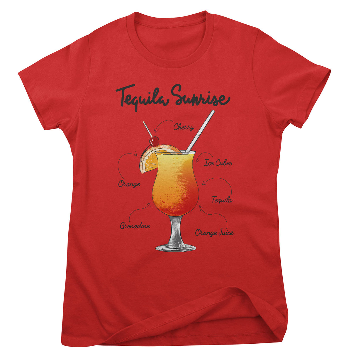 Tequila Sunrise - Ingredients Girly Tee