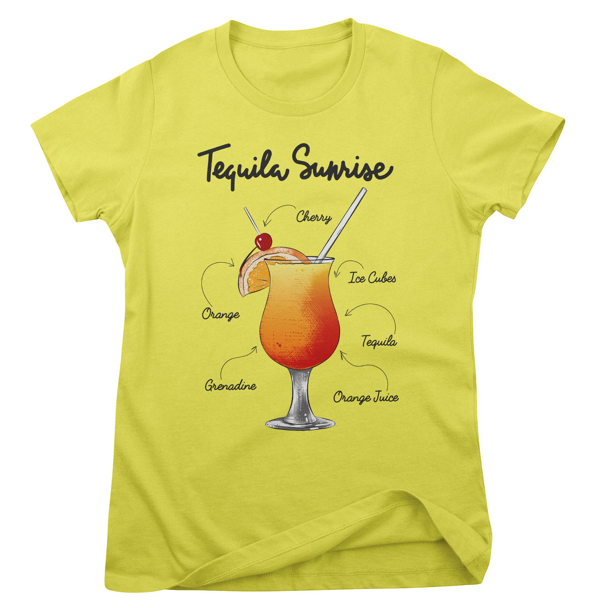 Tequila Sunrise - Ingredients Girly Tee