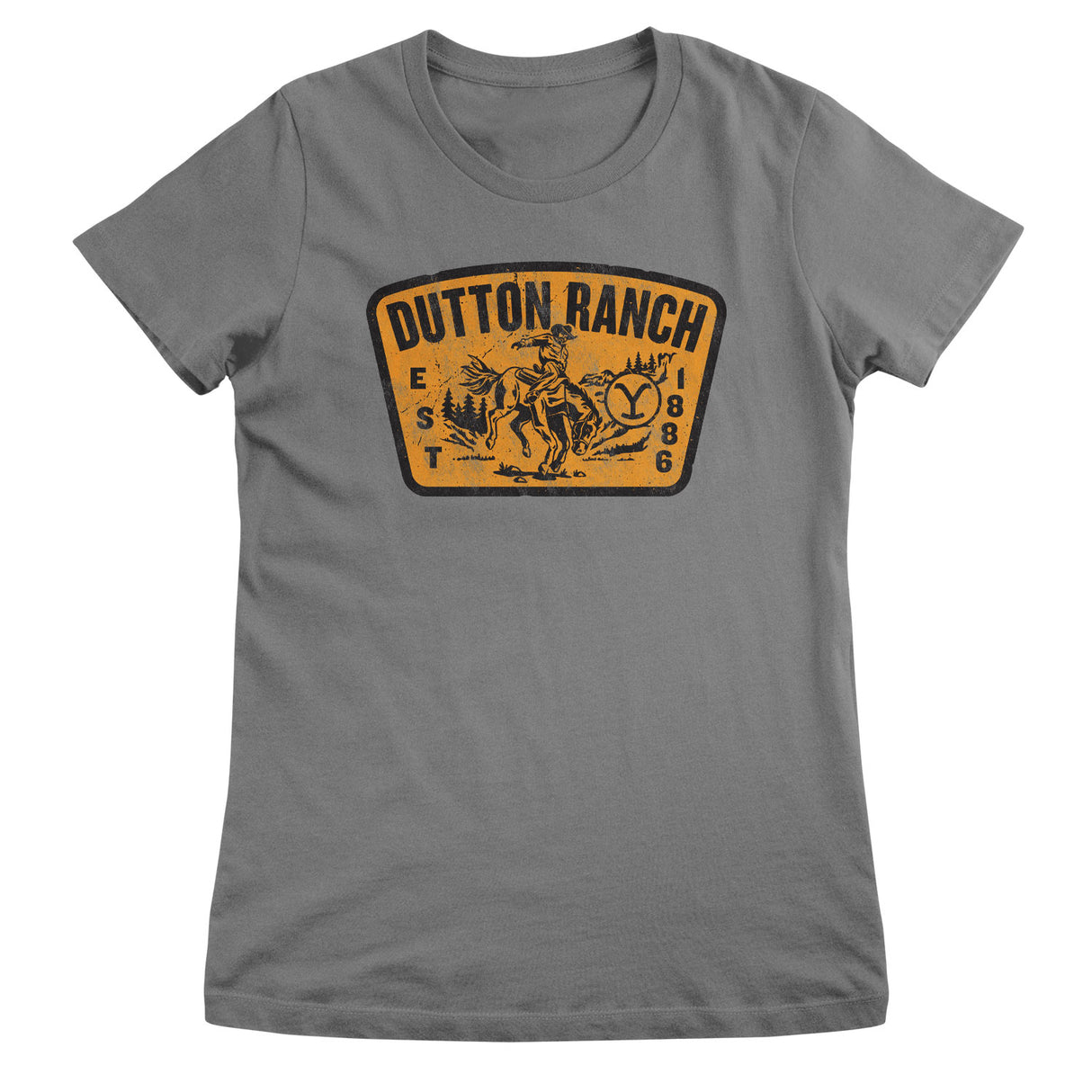 Yellowstone - Washed Dutton Ranch Patch Girly Tee