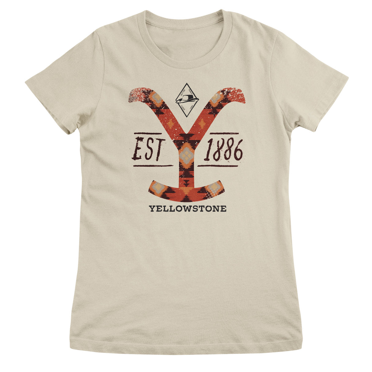 Yellowstone Native Pattern Logo Girly Tee