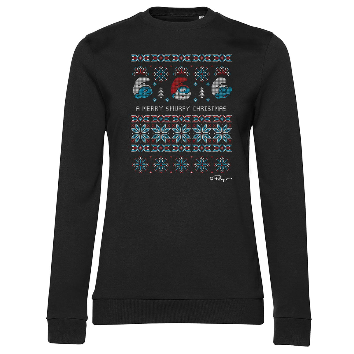 A Merry Smurfy Christmas Girly Sweatshirt
