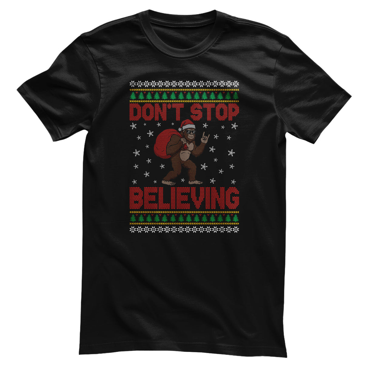 Christmas Bigfoot Pattern Tee