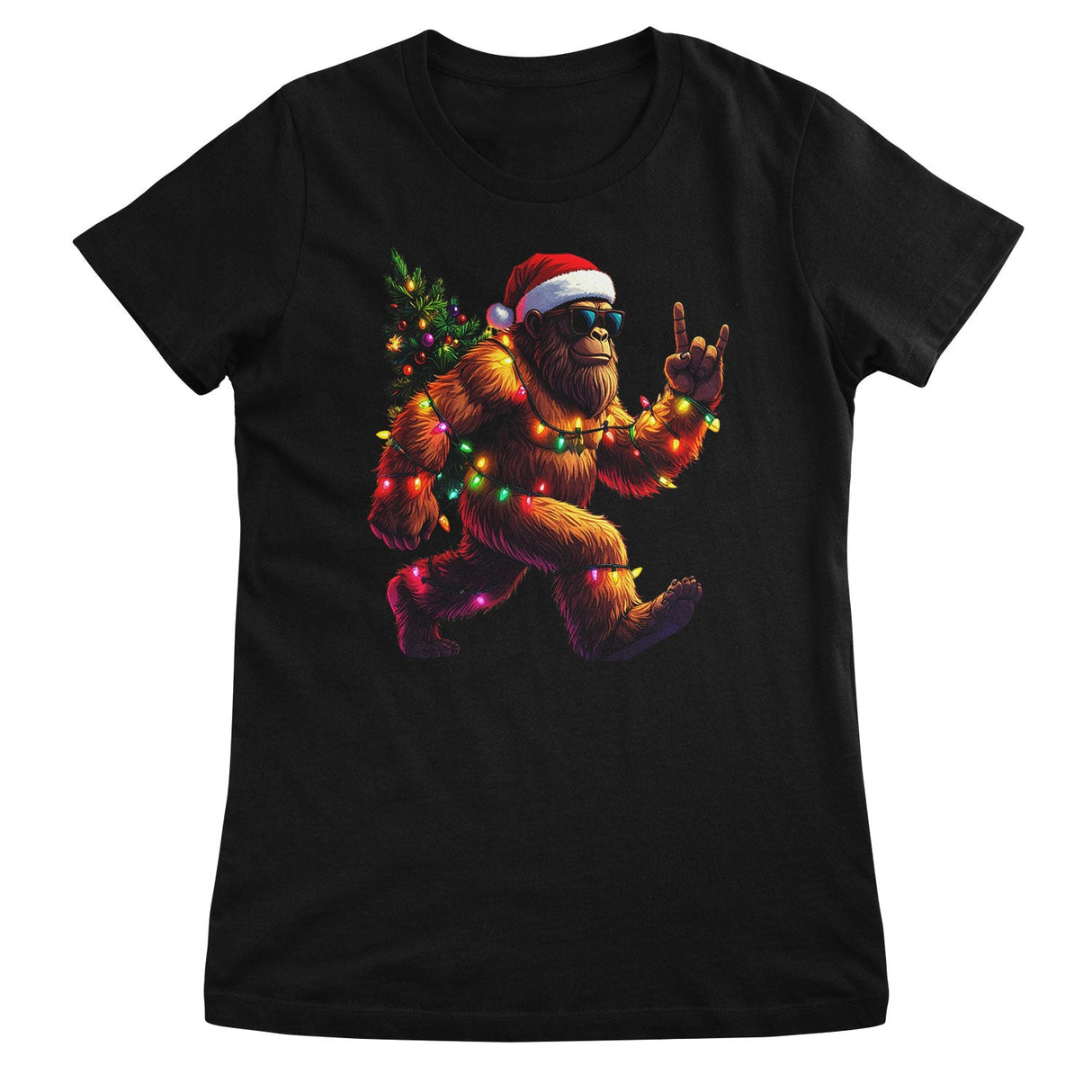 Christmas Bigfoot Girly Tee