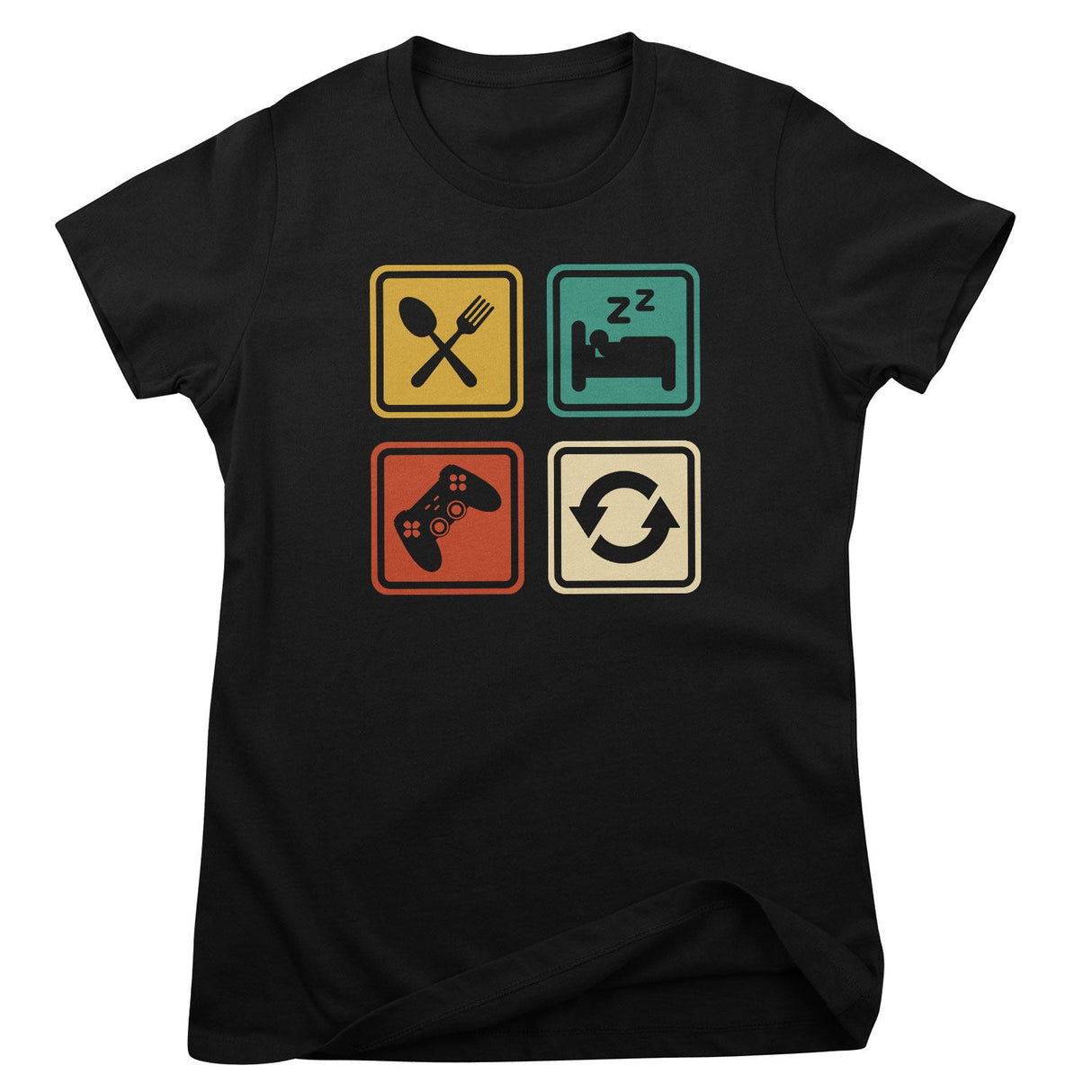 Eat - Sleep - Game - Repeat Icons Girly Top