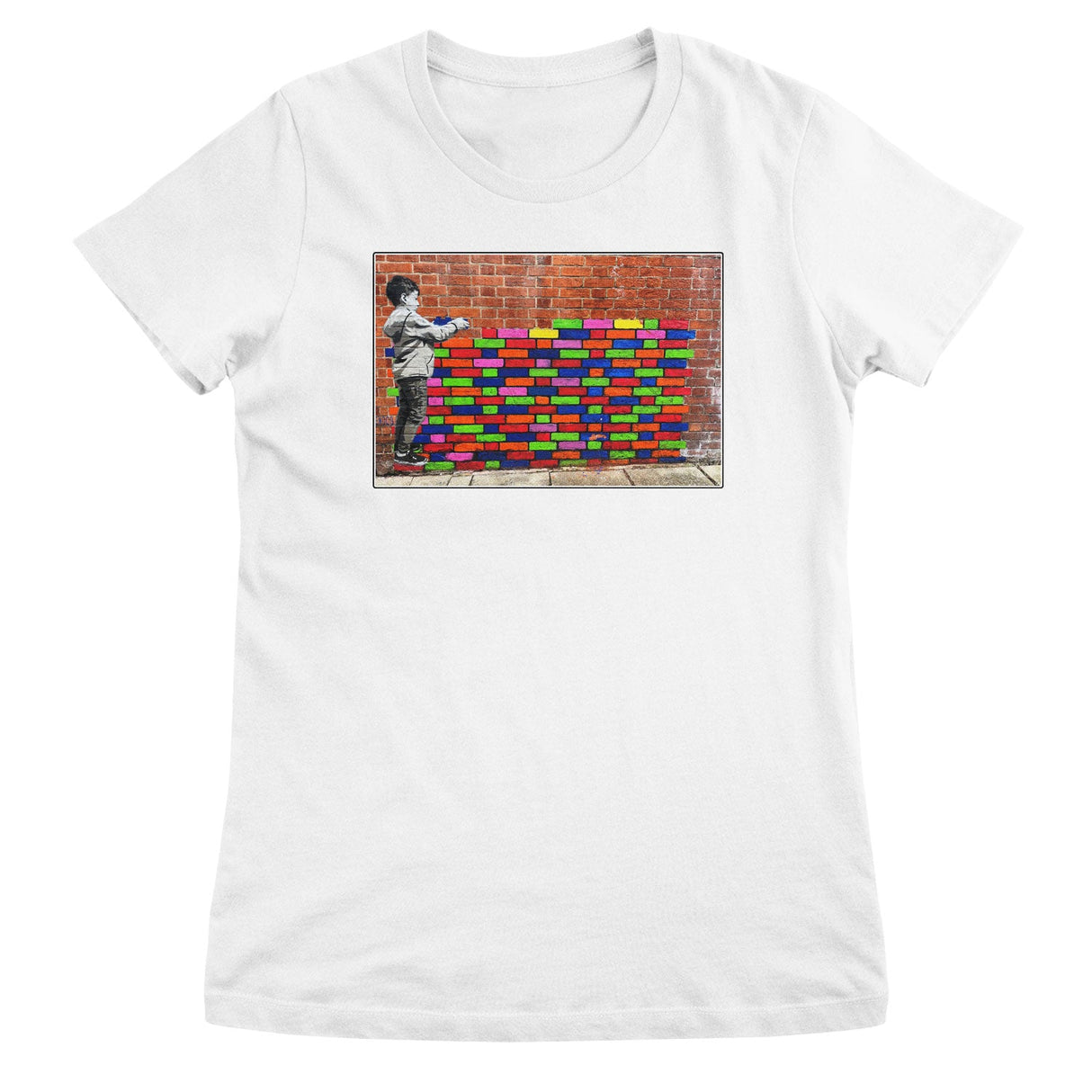 Banksy - Colorful Brick Wall Girly Top