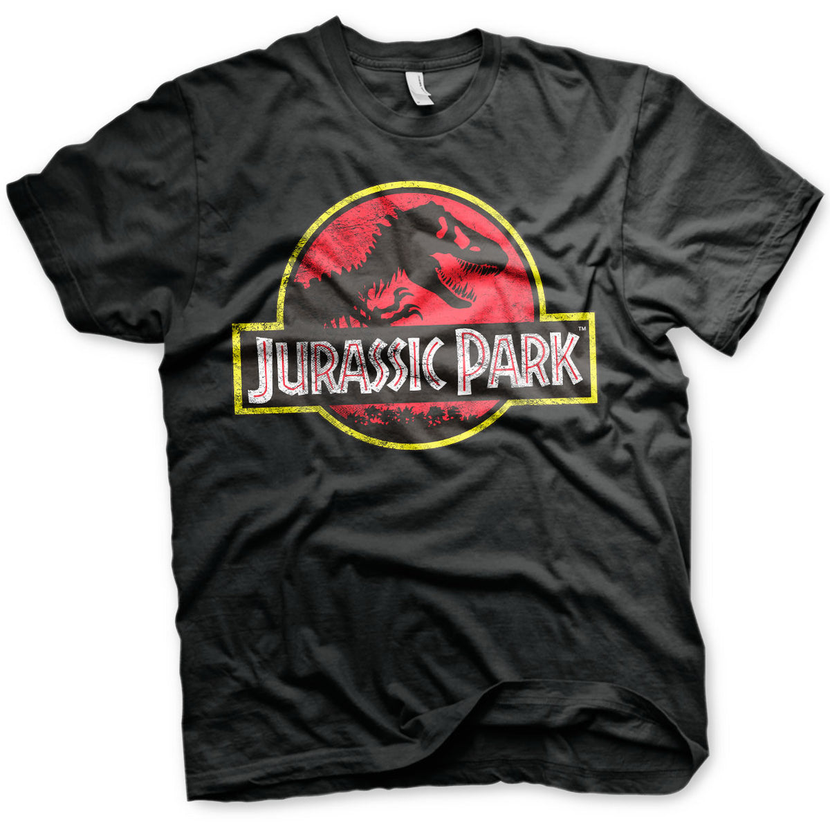 Camiseta Jurassic Park Logo Desgastado - Manga Corta Para Hombre | 100% Algodón Camiseta Jurassic Park Logo Desgastado - Manga Corta Para Hombre | 100% Algodón