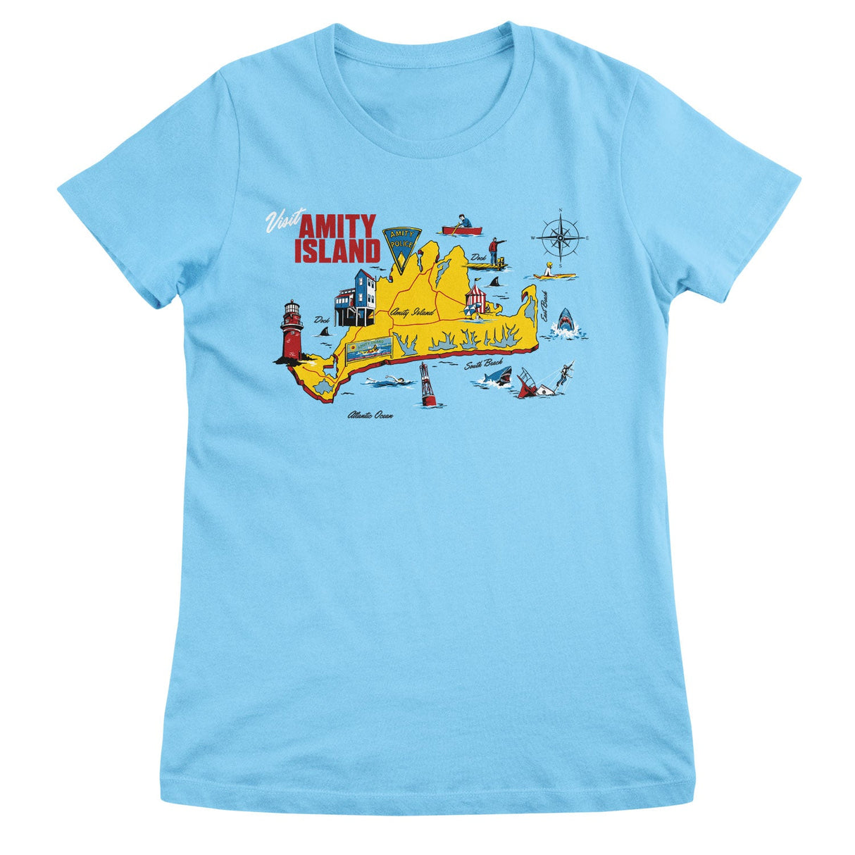 Amity Island Map Girly Tee