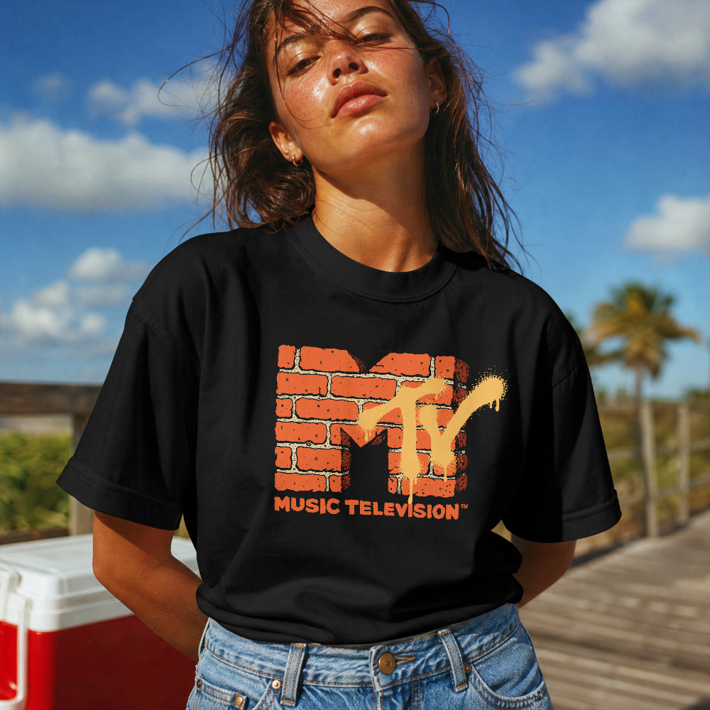 MTV Bricks Logo Girly Tee