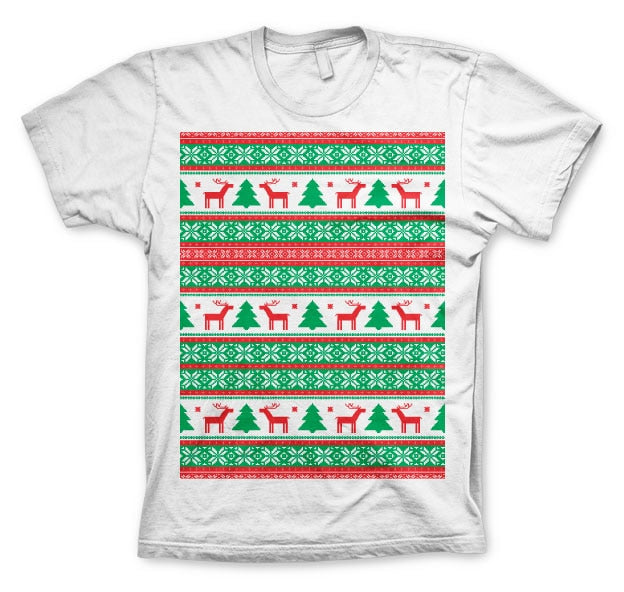 Christmas Knit Pattern Red/Green T-Shirt