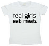 Real Girls Eat Meat Girly T-shirt