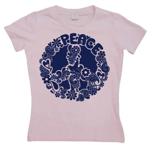 Psychedelic Peace Sign Girly T-shirt