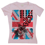 UK Flag 27 Grunge Girly T-shirt