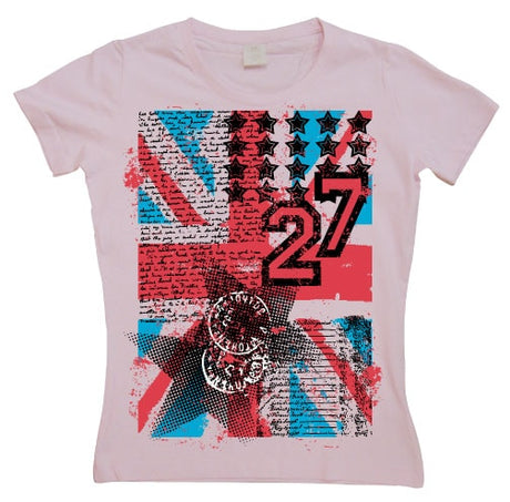 UK Flag 27 Grunge Girly T-shirt