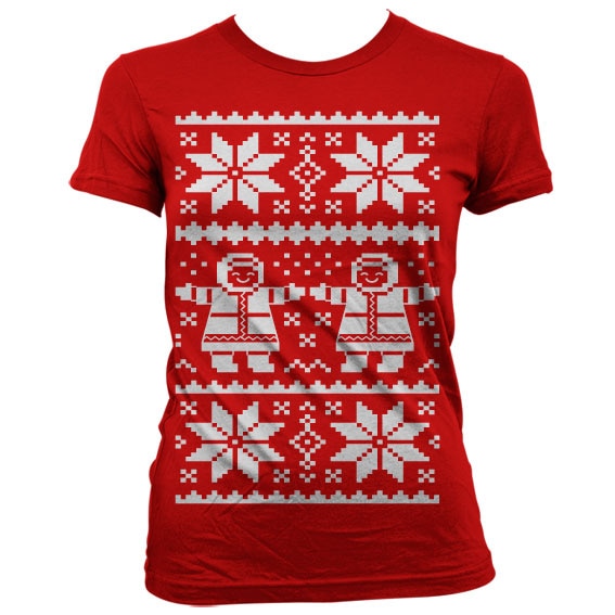 Retro X-Mas Knit Pattern Girly T-Shirt