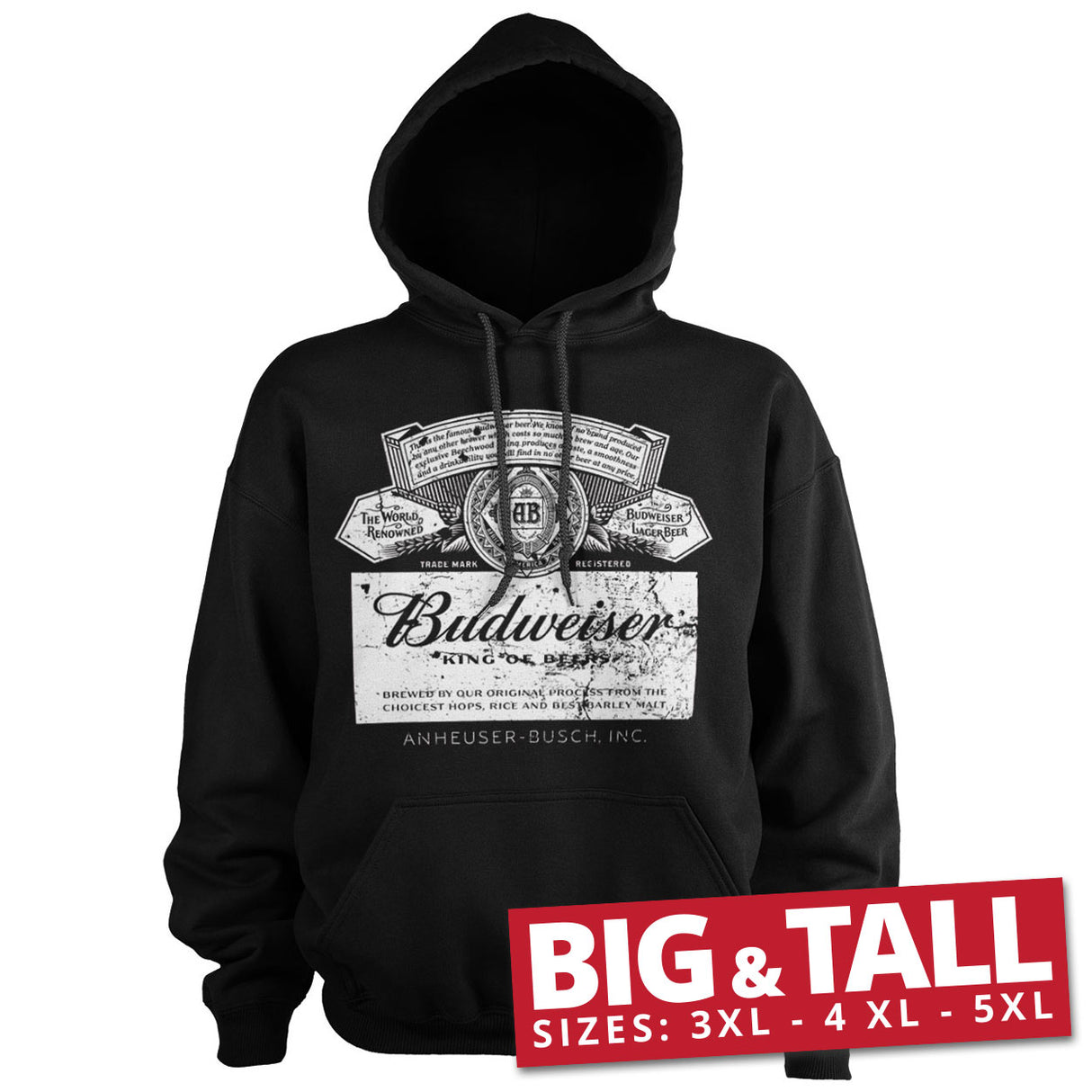 Budweiser Washed Logo Big & Tall Hoodie