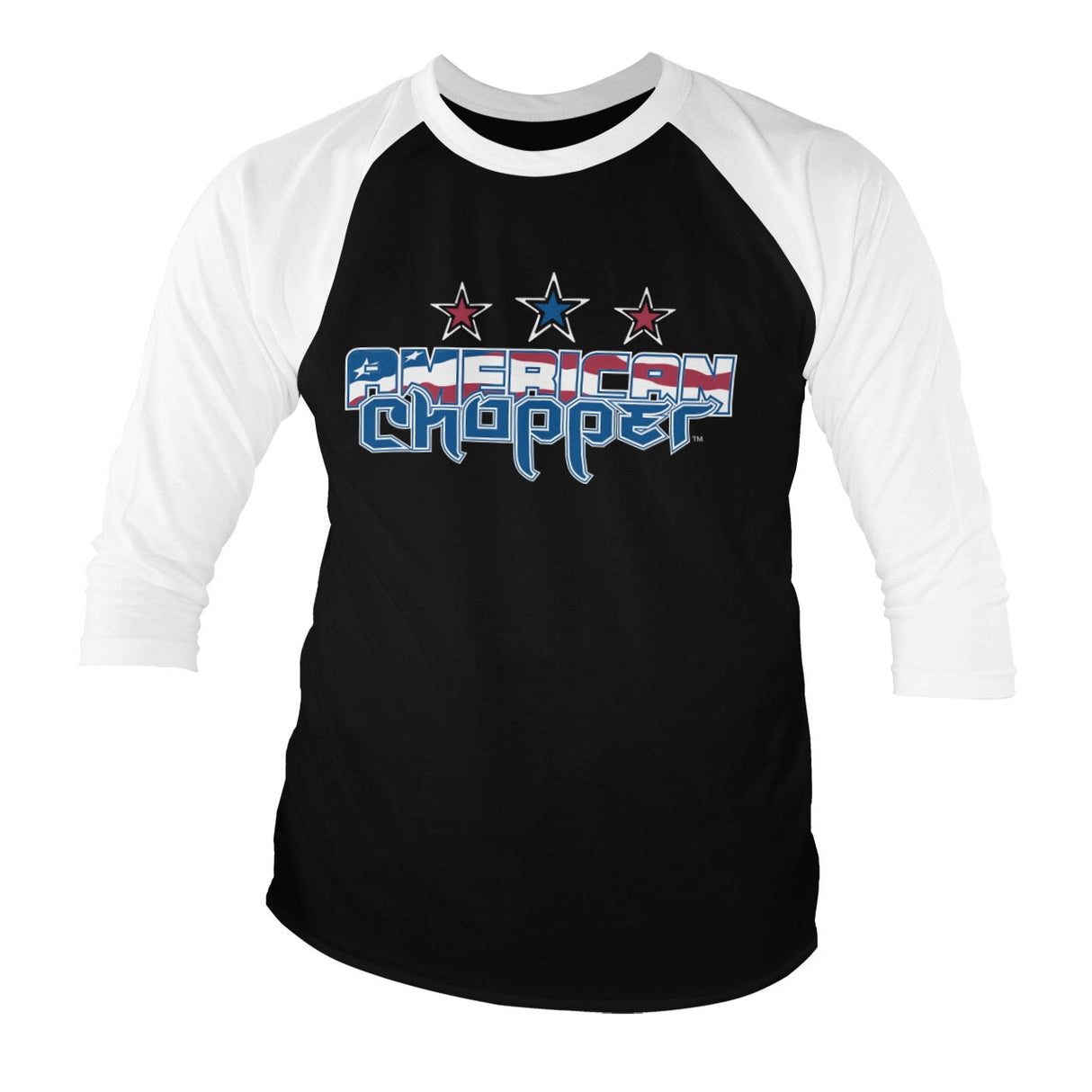 American Chopper Flag Logo Baseball 3/4 Sleeve Tee