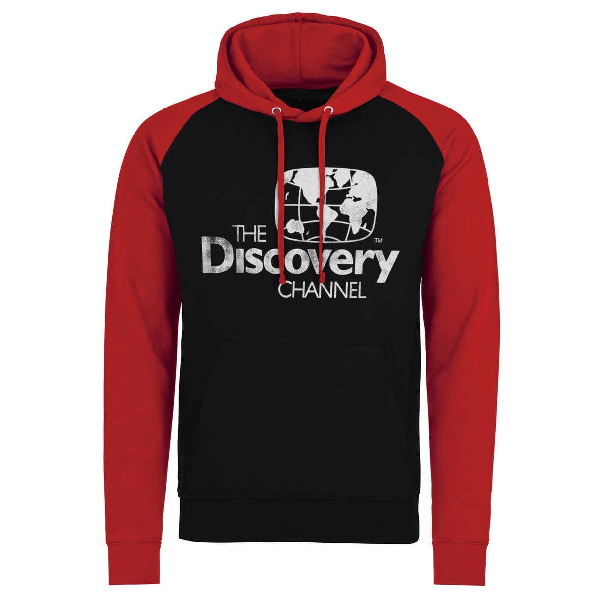 Discovery Channel Distressed Logo Baseball Hoodie