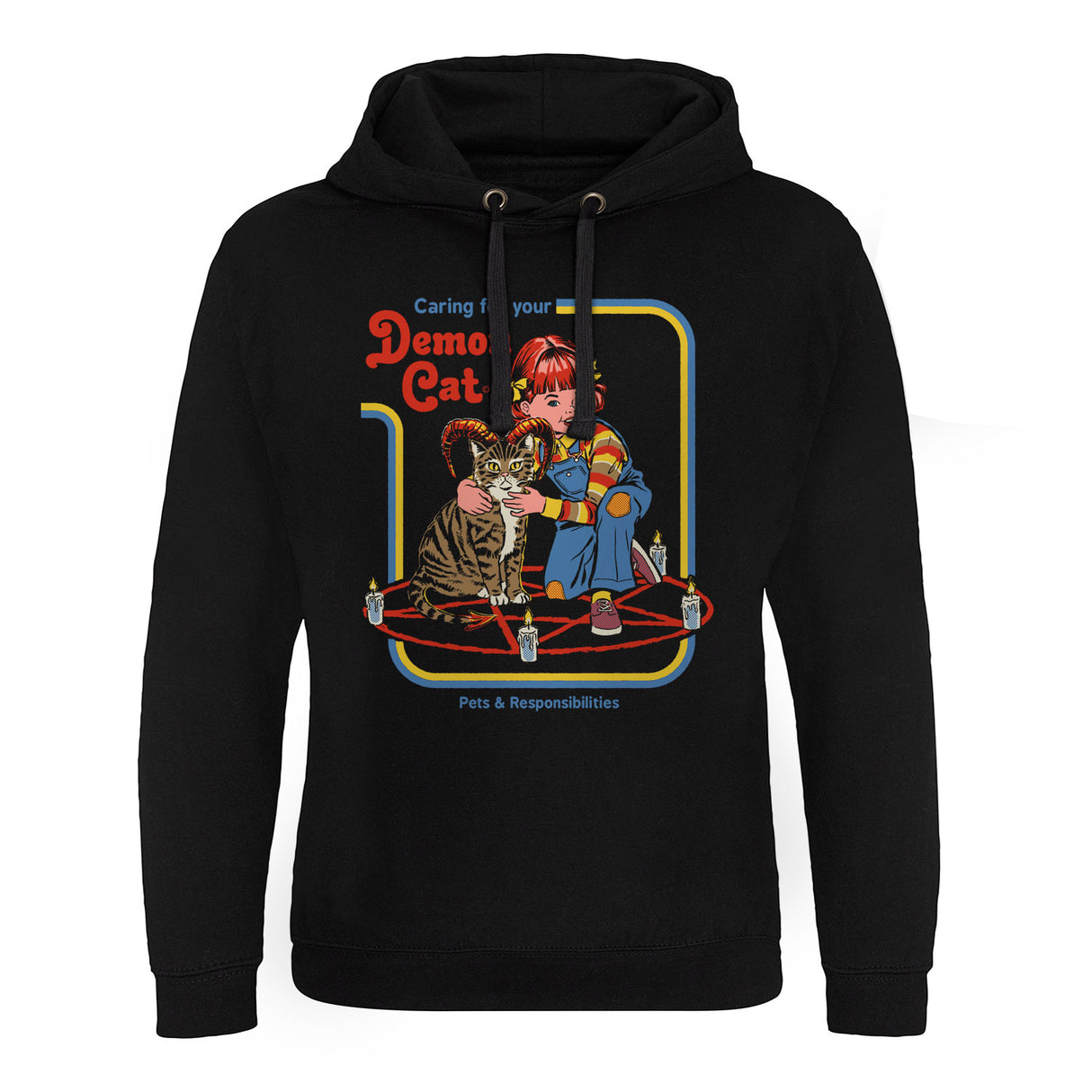 Caring For Your Demon Cat Girly Hoodie