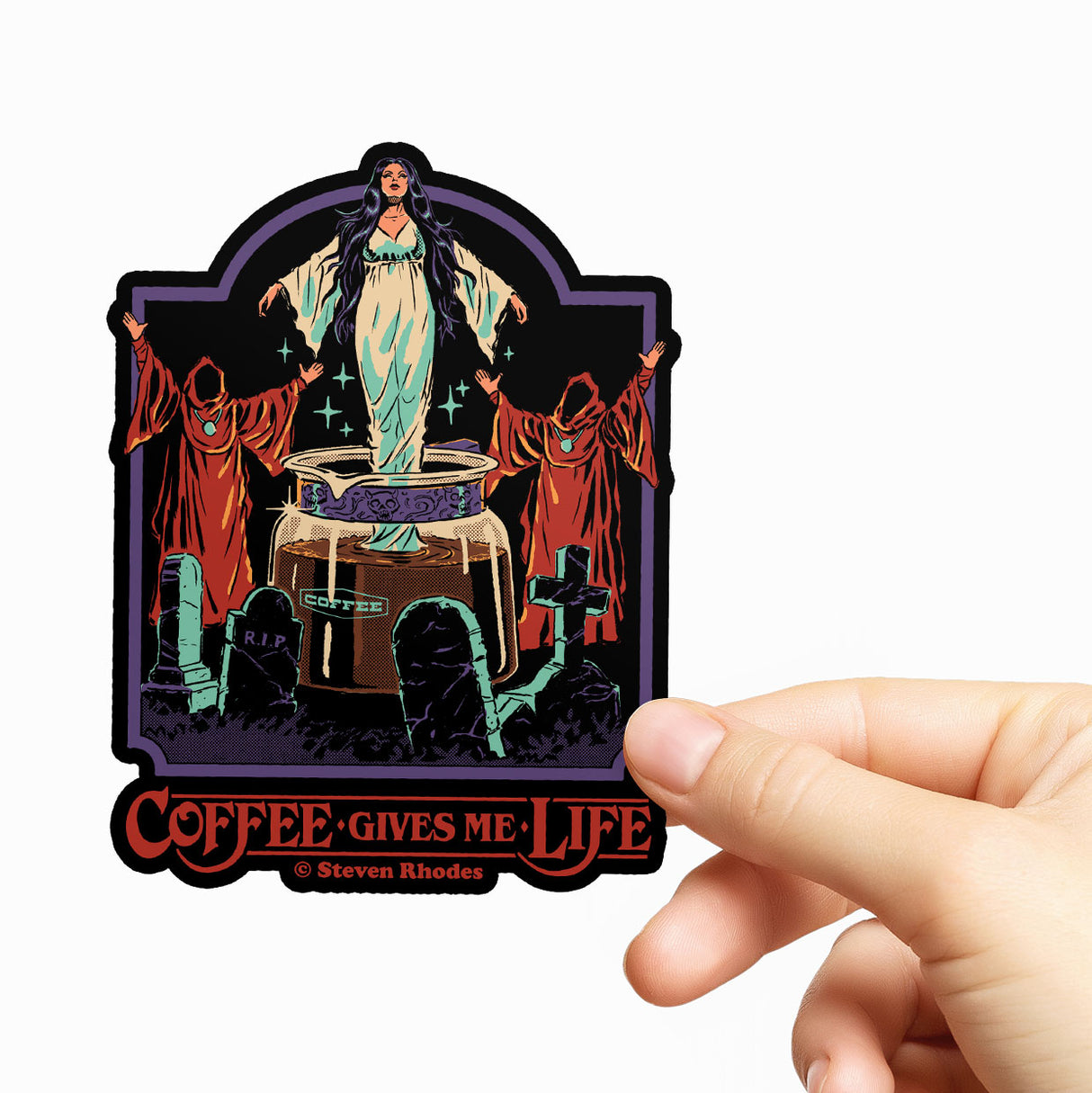 Steven Rhodes - Coffee Gives Me Life Sticker