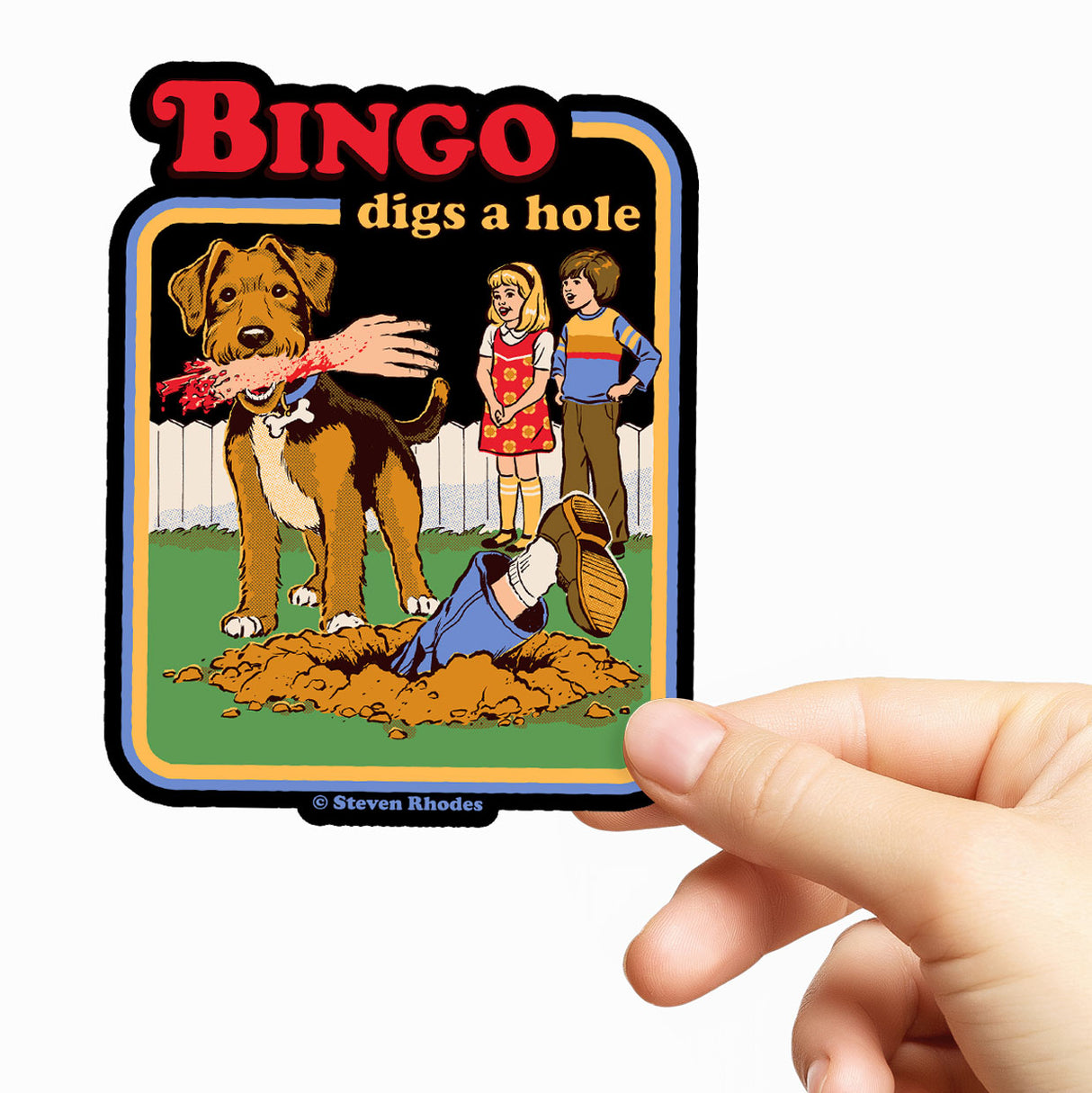 Steven Rhodes - Bingo Digs a Hole Sticker