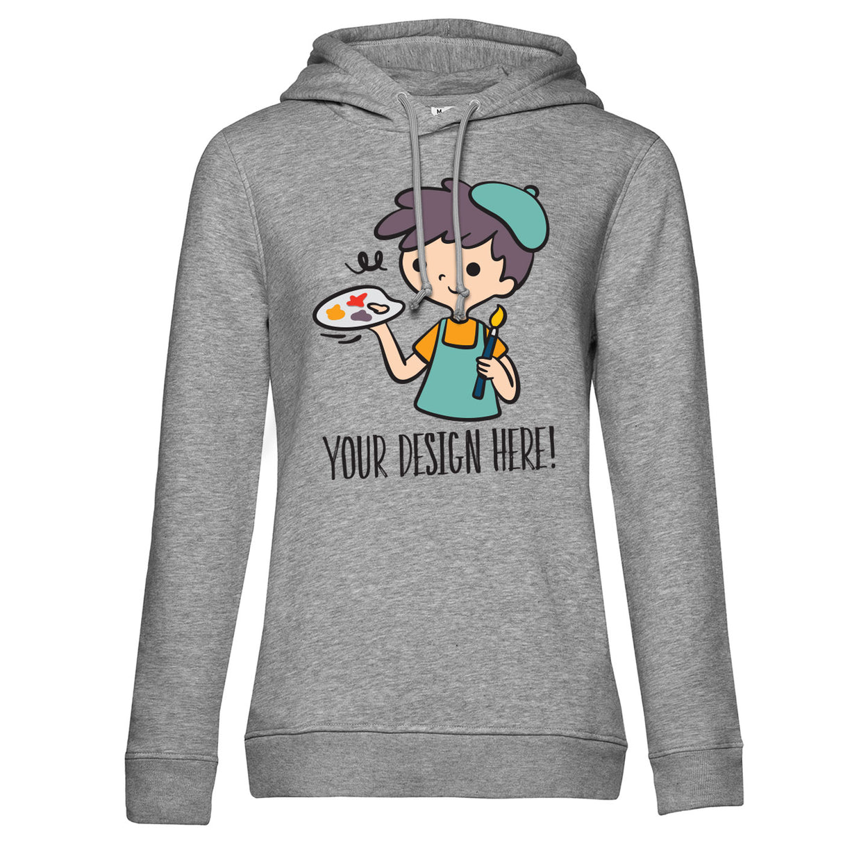 Design Your Own Girly Hoodie - Heather Grey