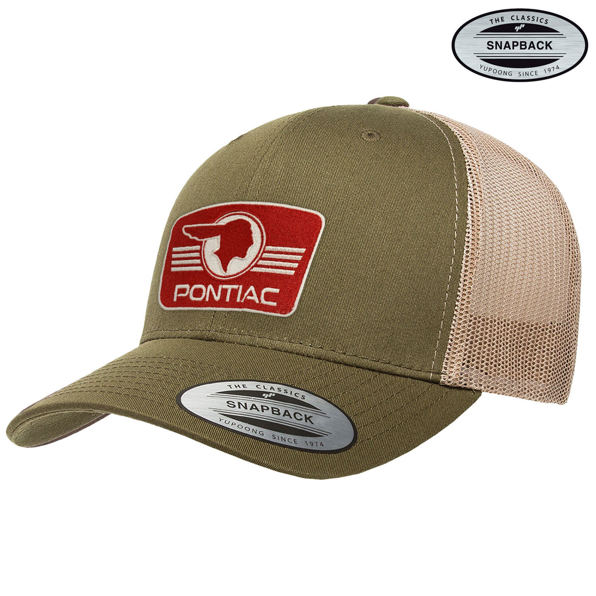 Pontiac Retro Logo Patch Premium Trucker Cap