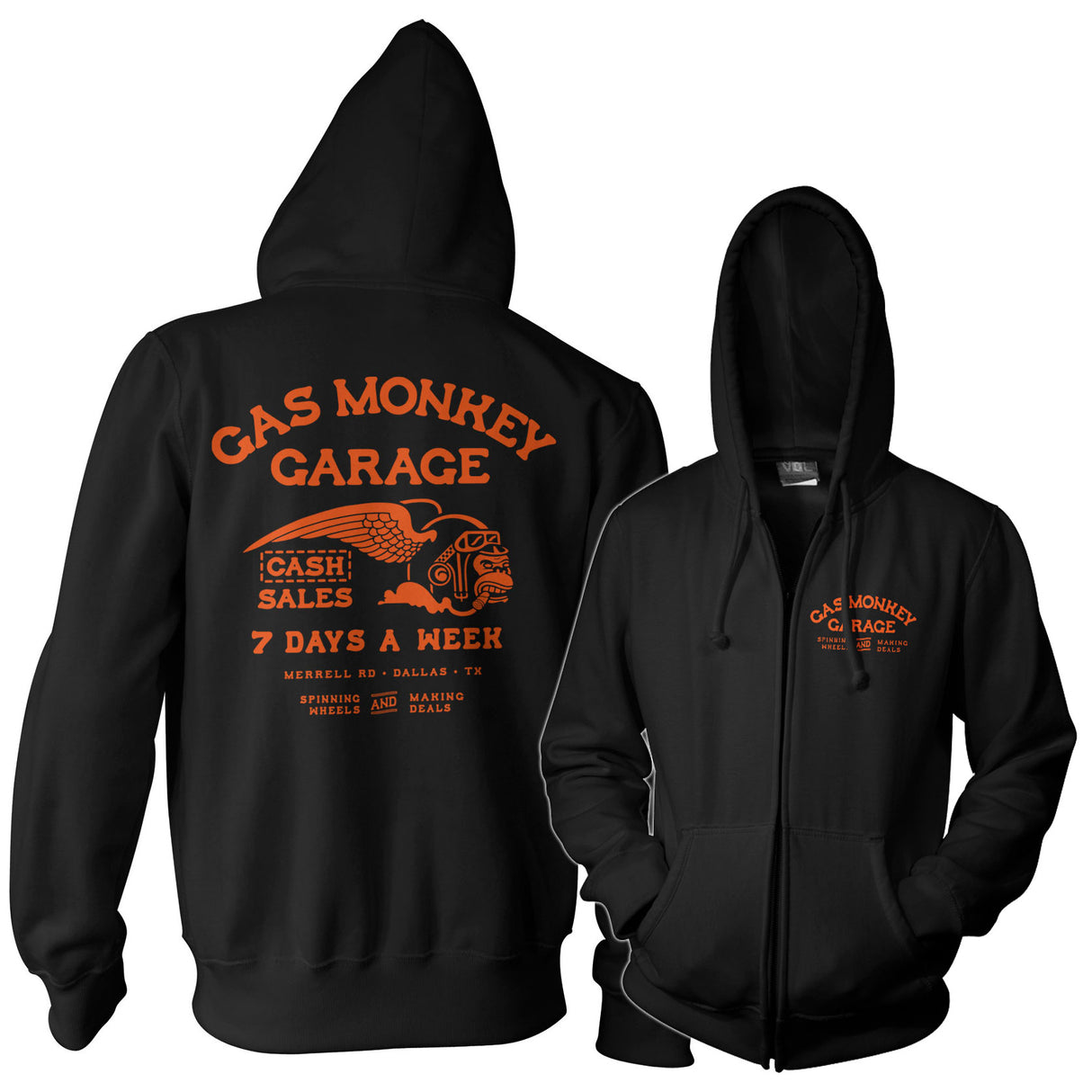 Cash Monkey Zipped Hoodie