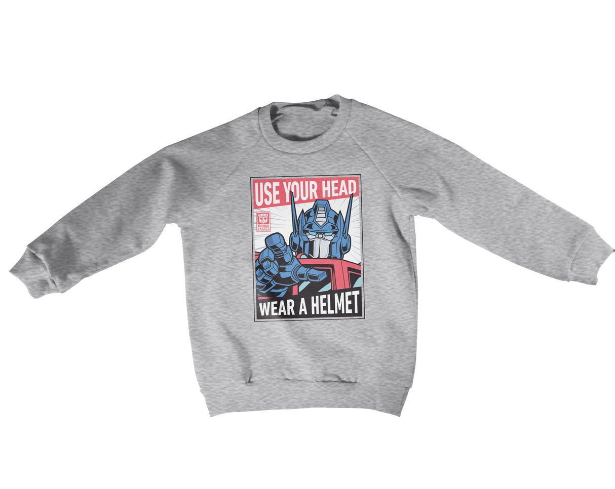 Use Your Head - Wear A Helmet Kids Sweatshirt