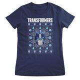 Transformers Christmas Pattern Girly Tee