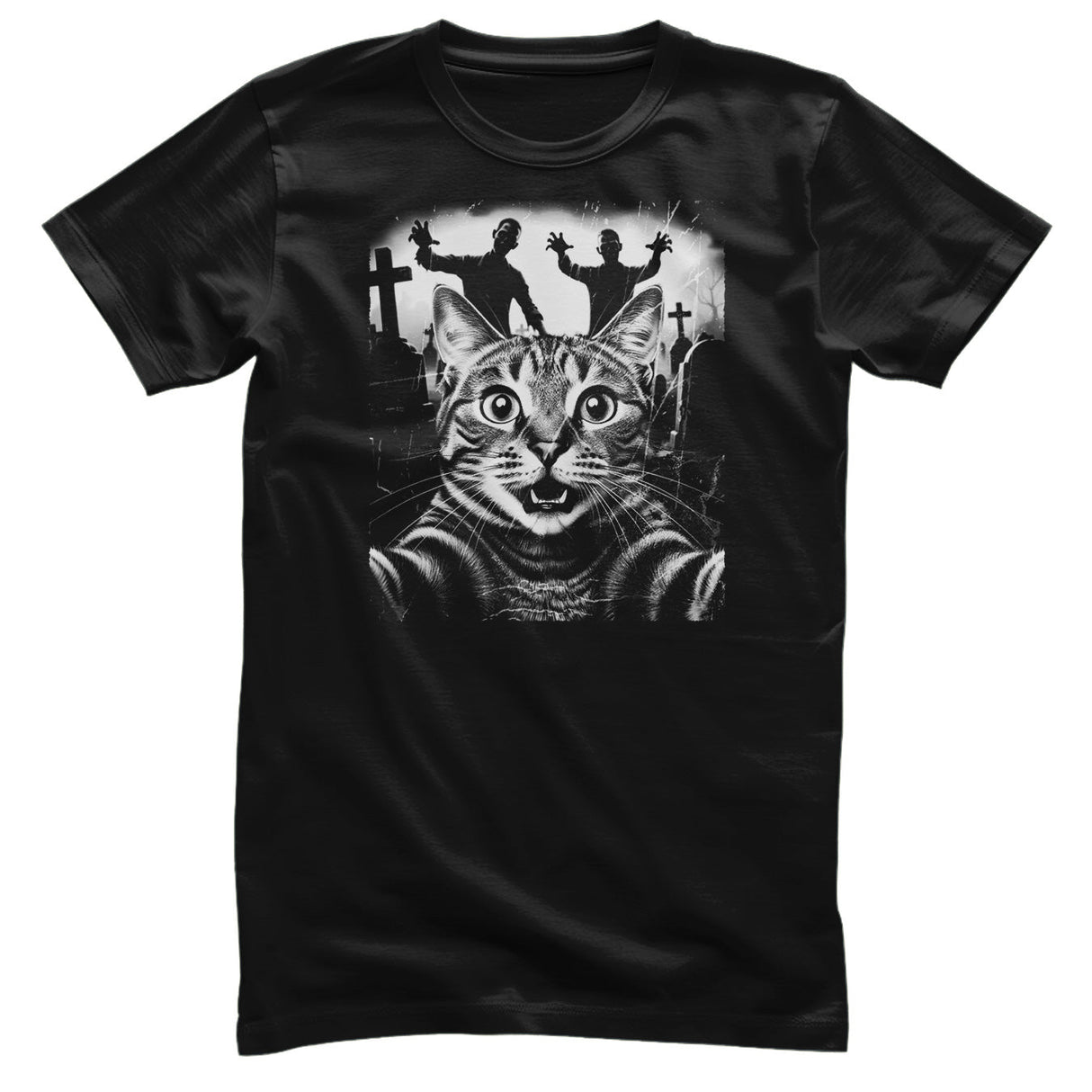 Cat Zombie Panic Tee