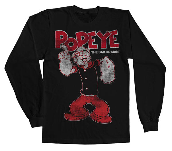 Popeye Distressed Sailor Man Long Sleeve Tee