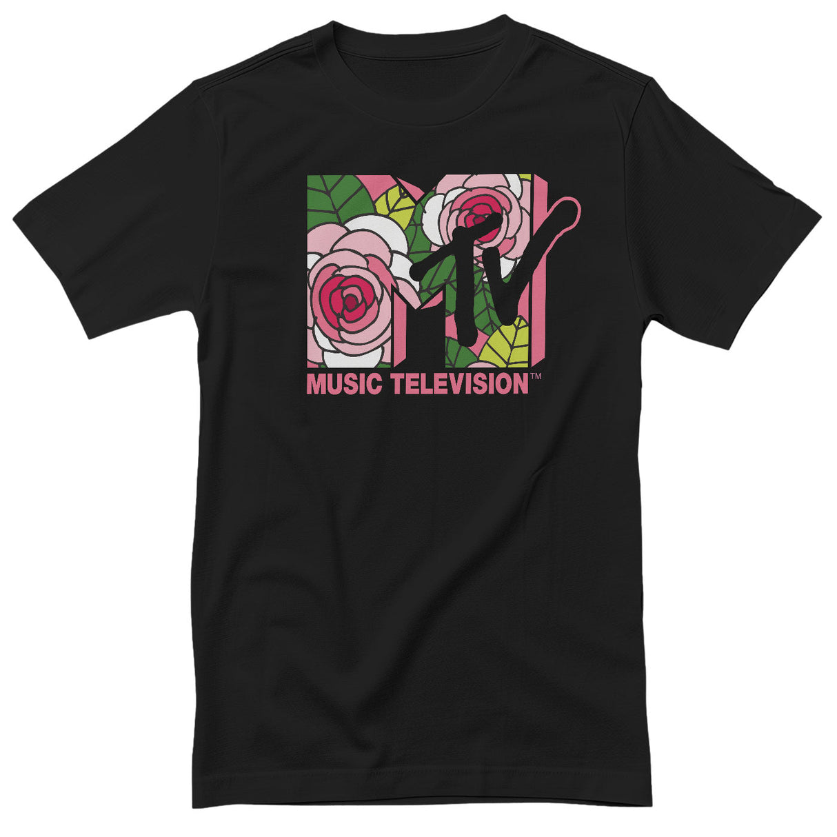 MTV Pink Roses Logo T-Shirt