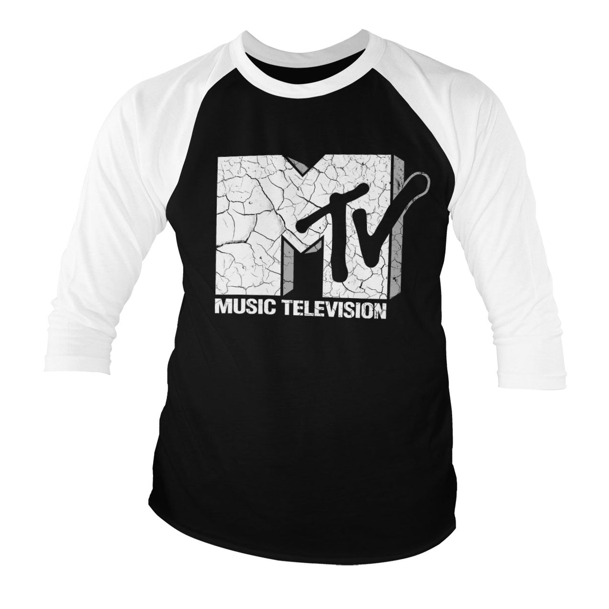 MTV Cracked Logo Baseball 3/4 Sleeve Tee