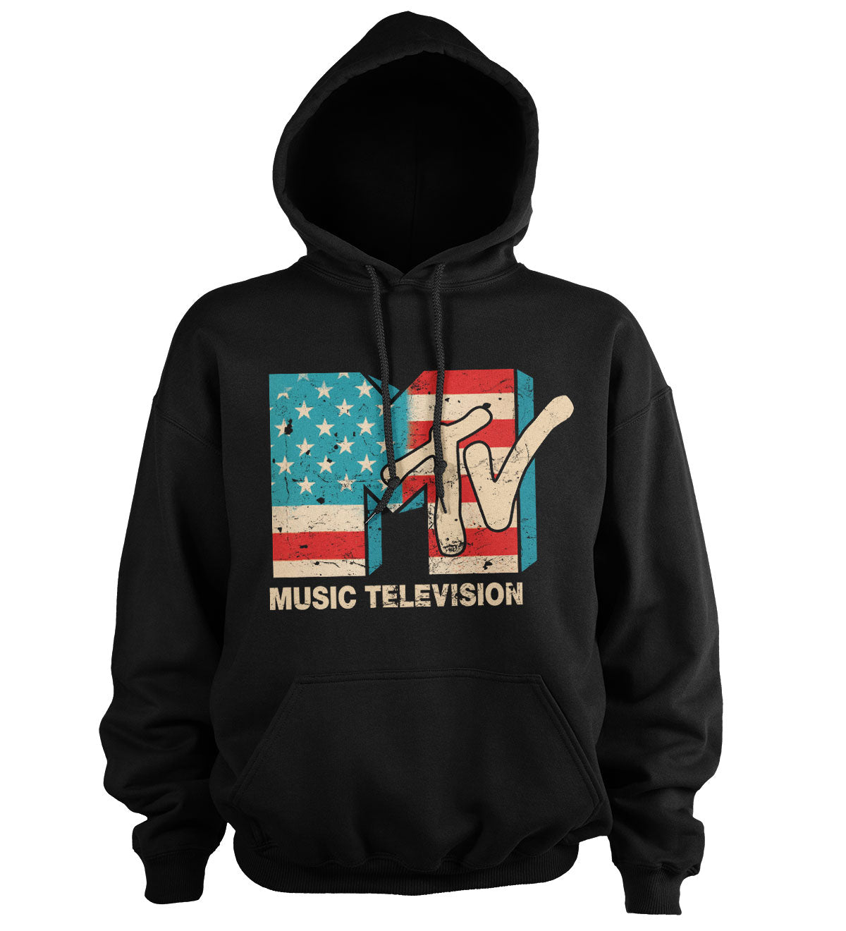 MTV Distressed USA-Flag Hoodie