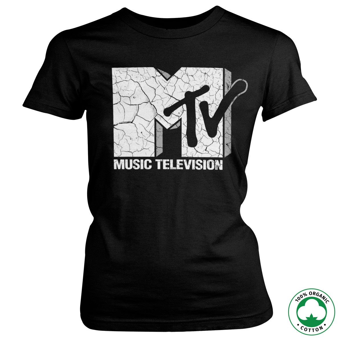 MTV Cracked Logo Organic Girly T-Shirt