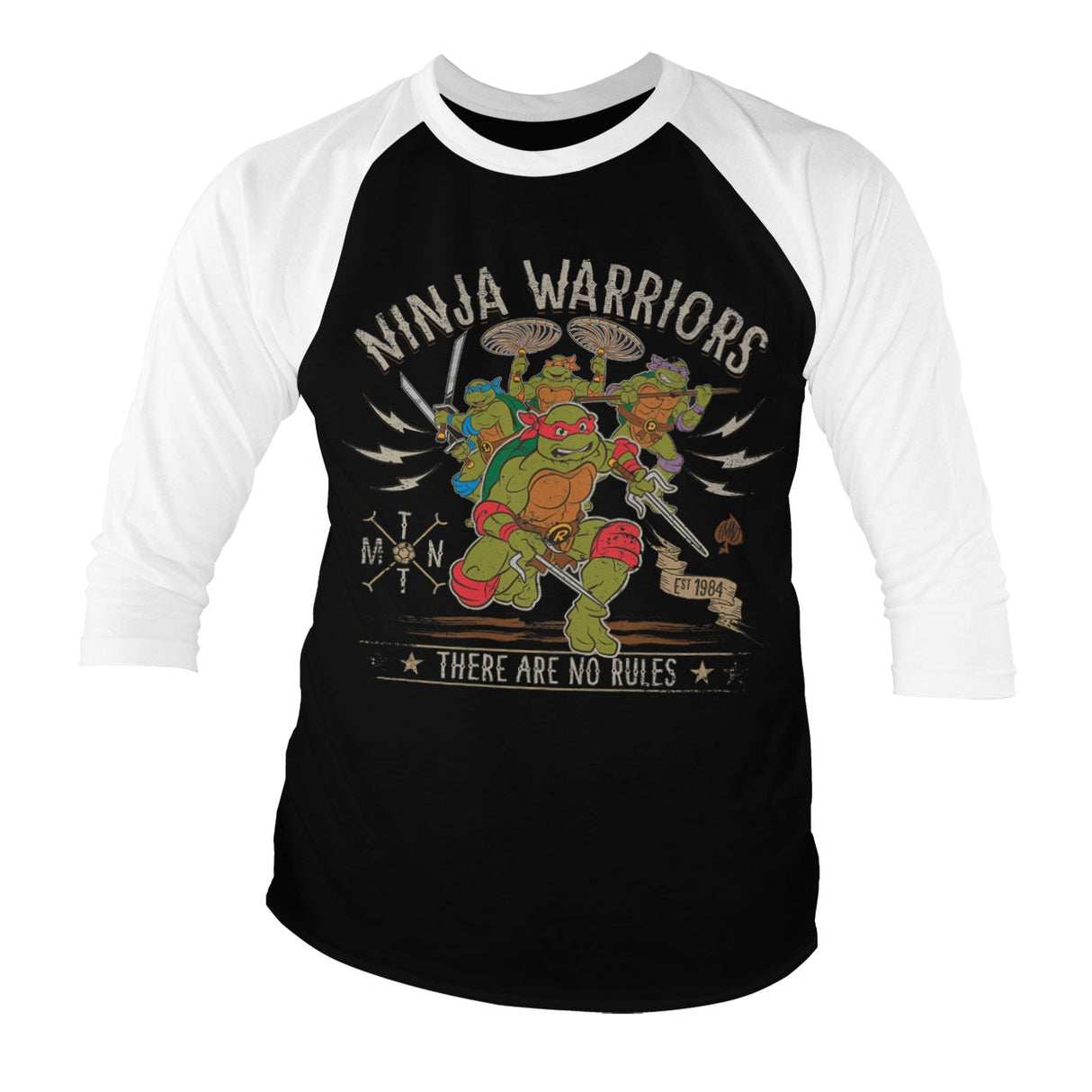 Ninja Warriors - No Rules Baseball 3/4 Sleeve Tee