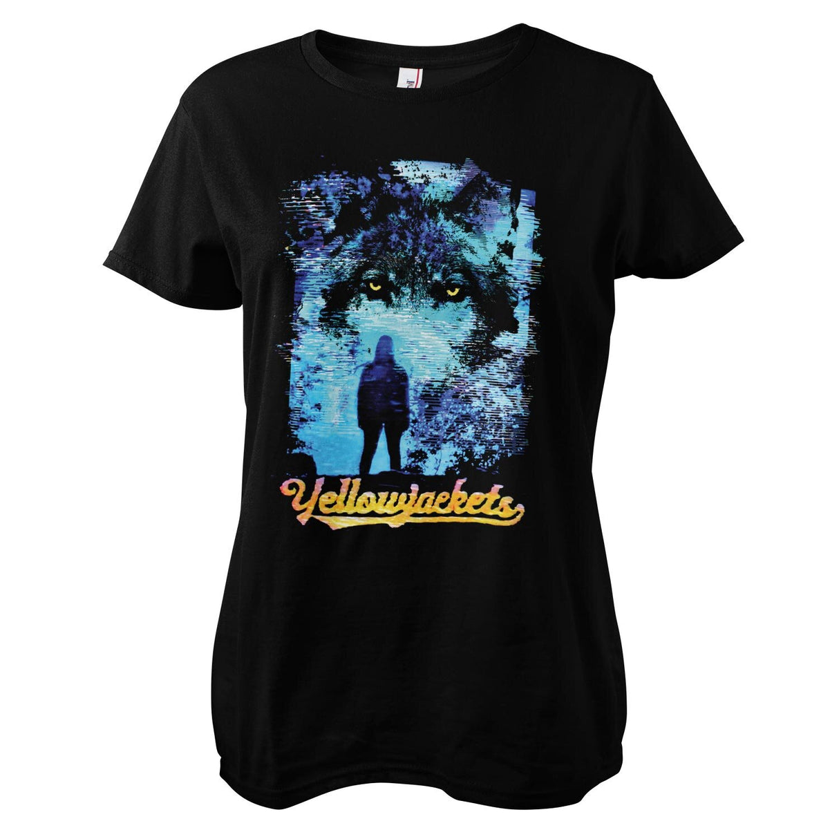 Distressed Yellowjackets Wolf Girly Tee