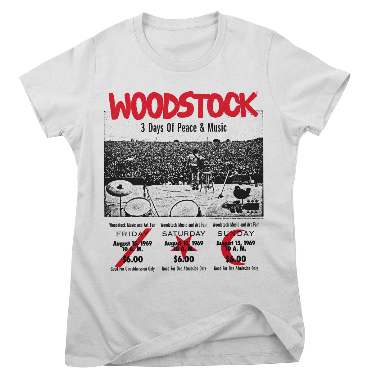 Woodstock - 3 Day Ticket Girly Tee