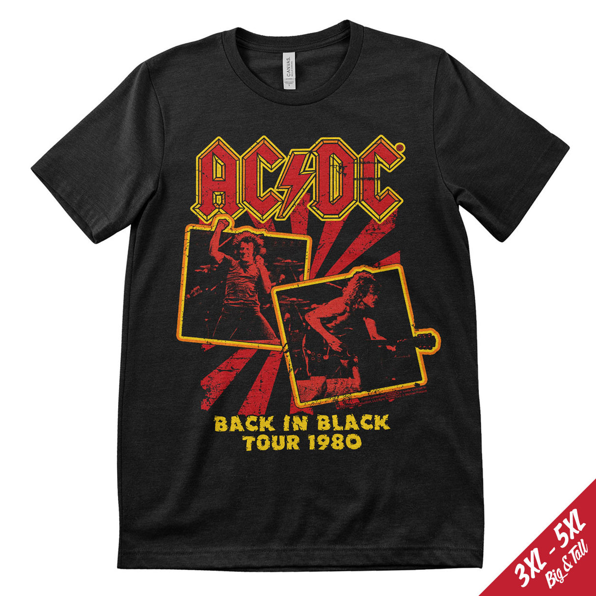 AC/DC - Back In Black Tour 1980 Big & Tall T-Shirt