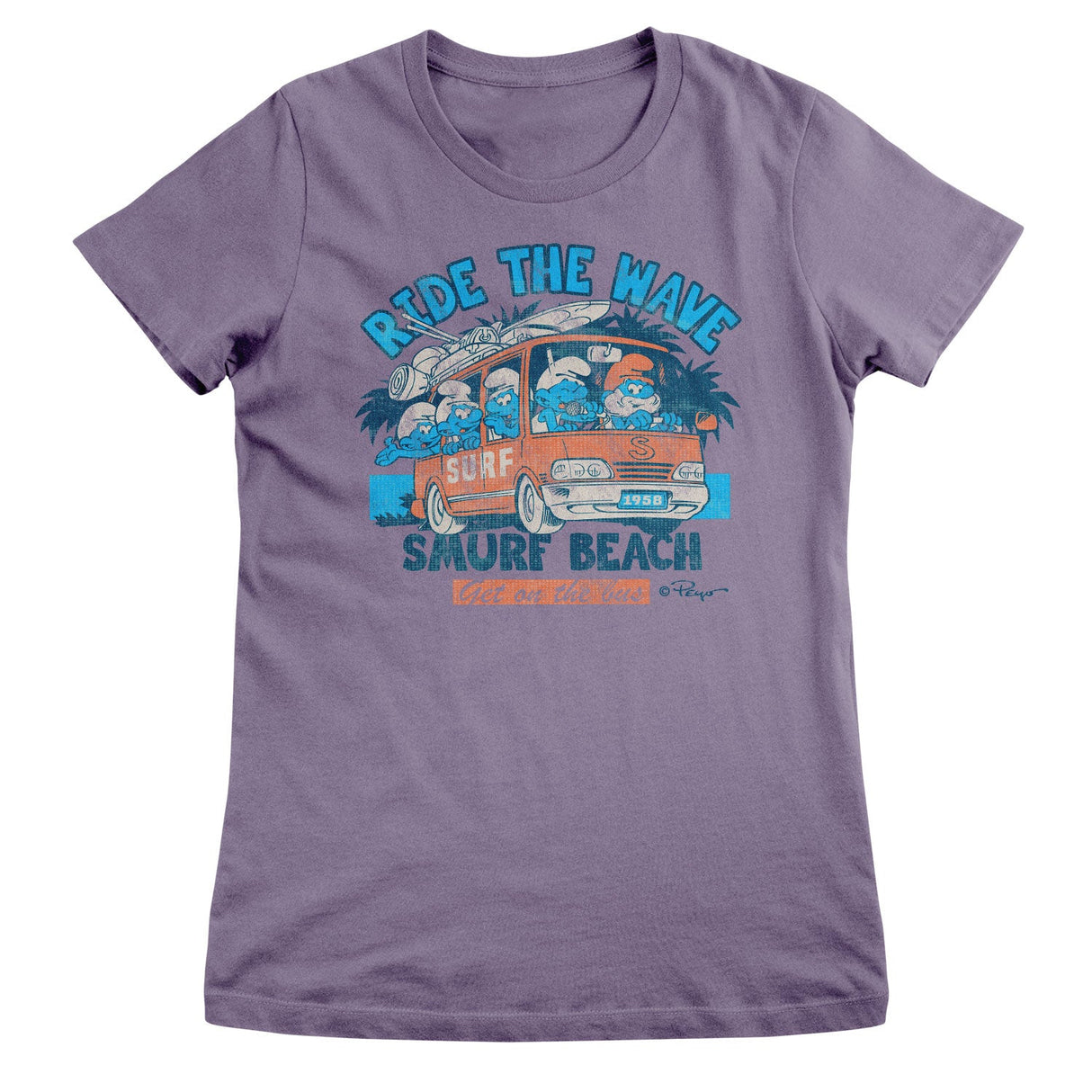 Ride The Wave - Smurf Beach Girly Tee