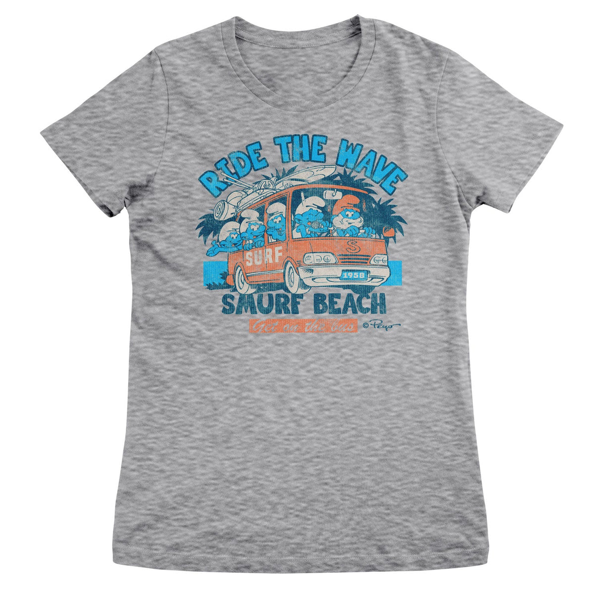 Ride The Wave - Smurf Beach Girly Tee