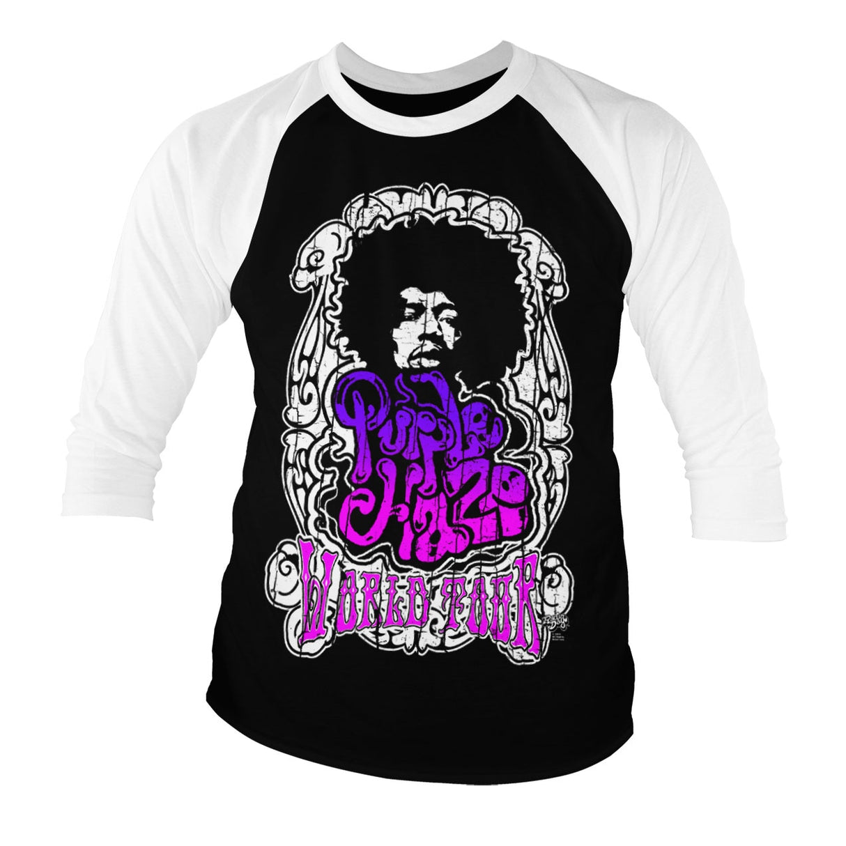 Jimi Hendrix - Purple Haze World Tour Baseball 3/4 Sleeve Tee