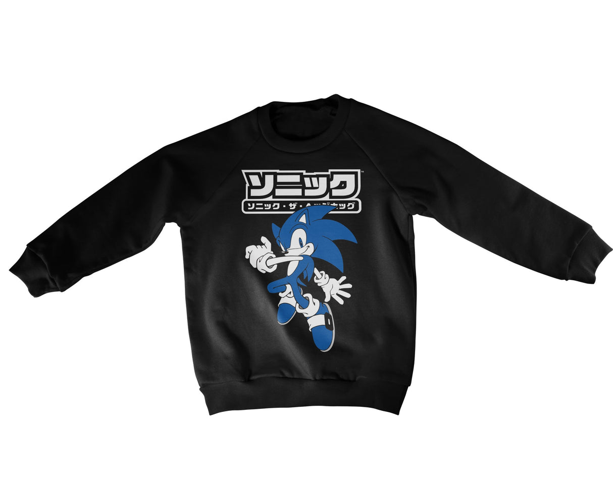 Sonic The Hedgehog Japanese Logo Kids Sweatshirt