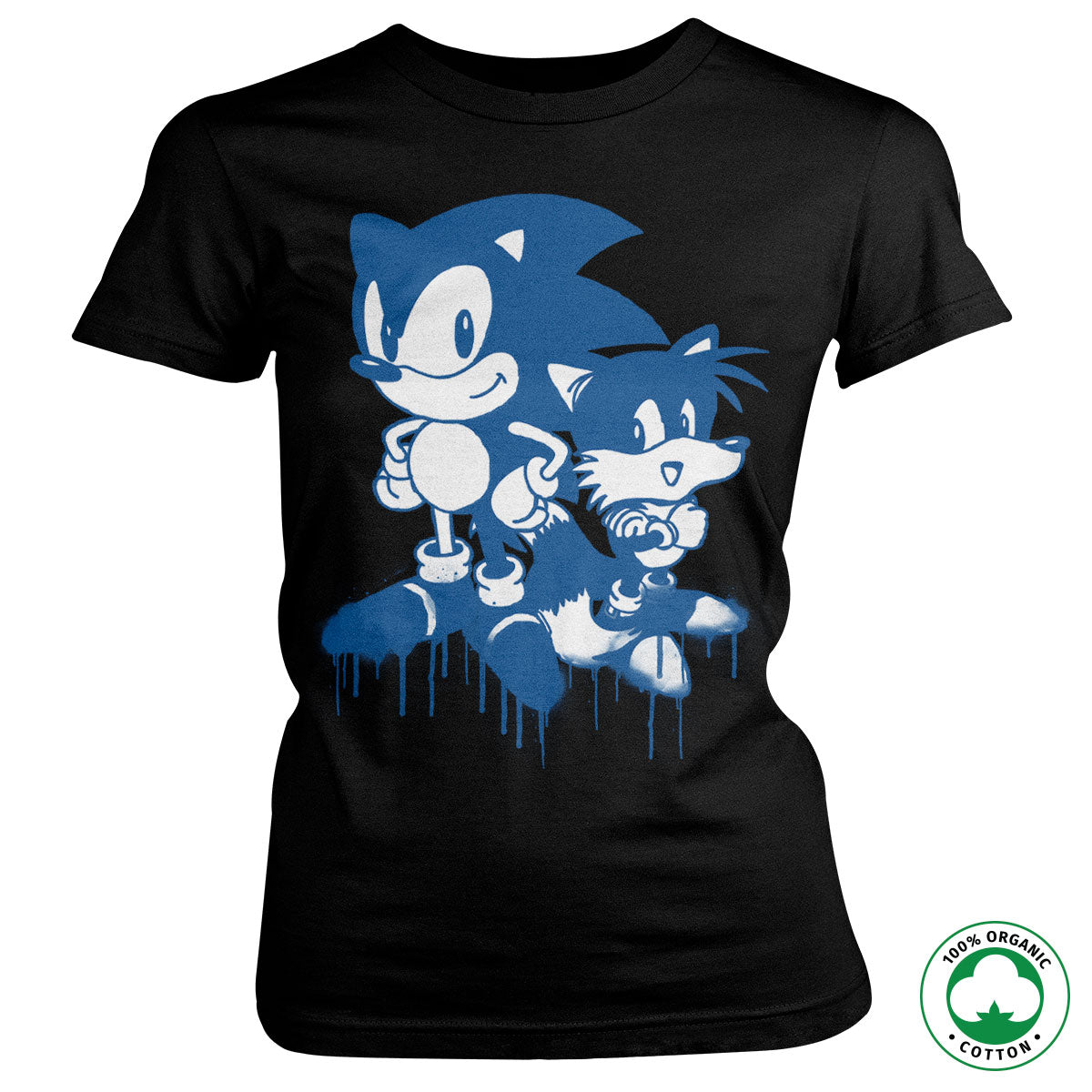 Sonic and Tails Sprayed Organic Girly Tee