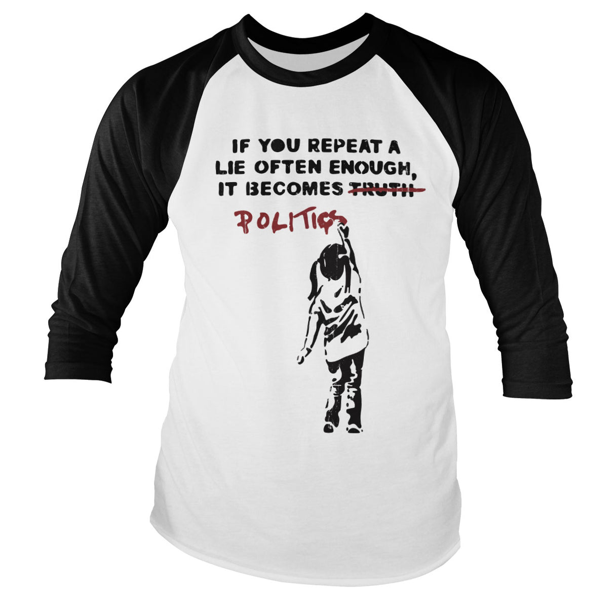 Banksy - Politics Baseball Long Sleeve Tee