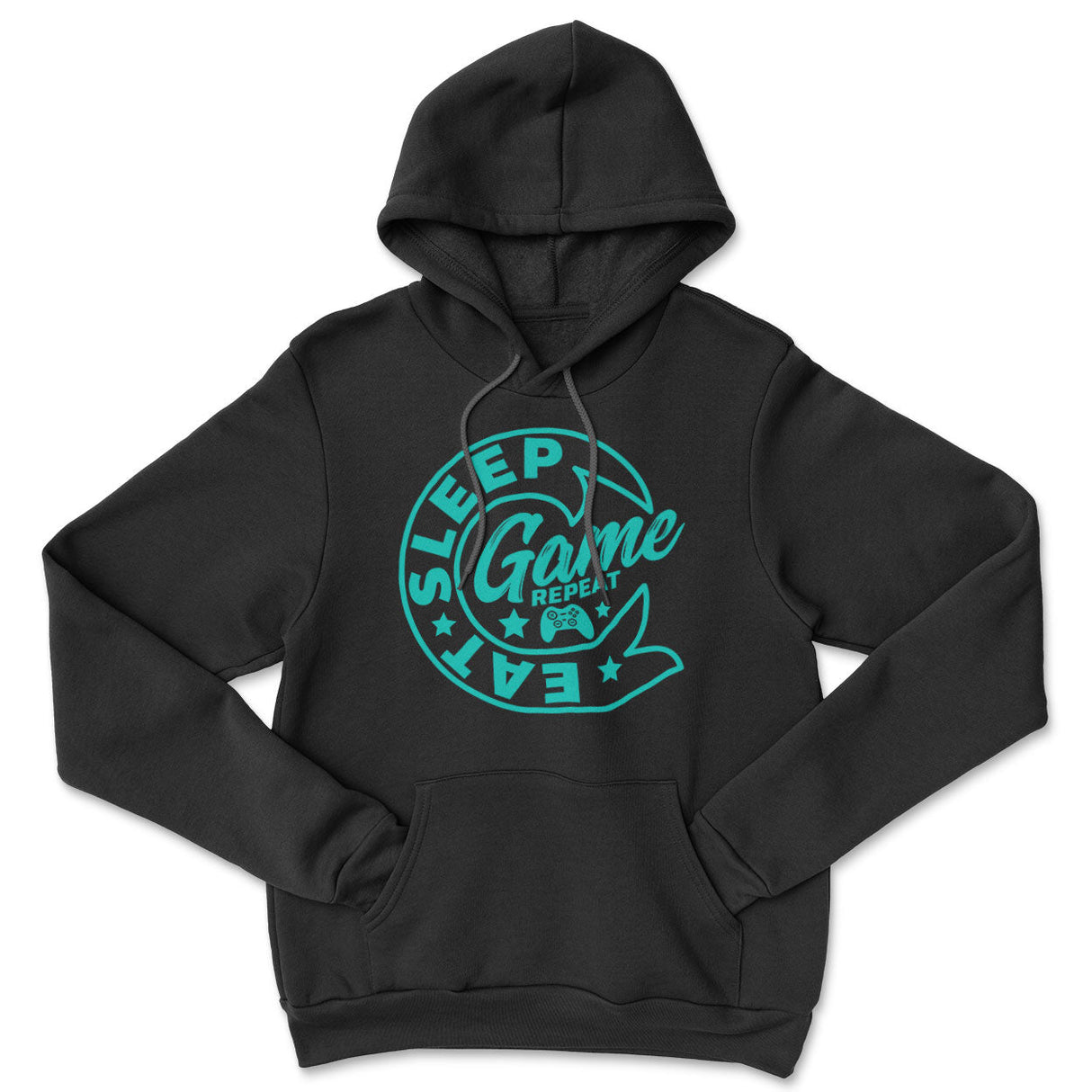Eat-Sleep-Game-Repeat Circle Logo Hoodie