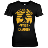 Social Distancing World Champion Girly Tee