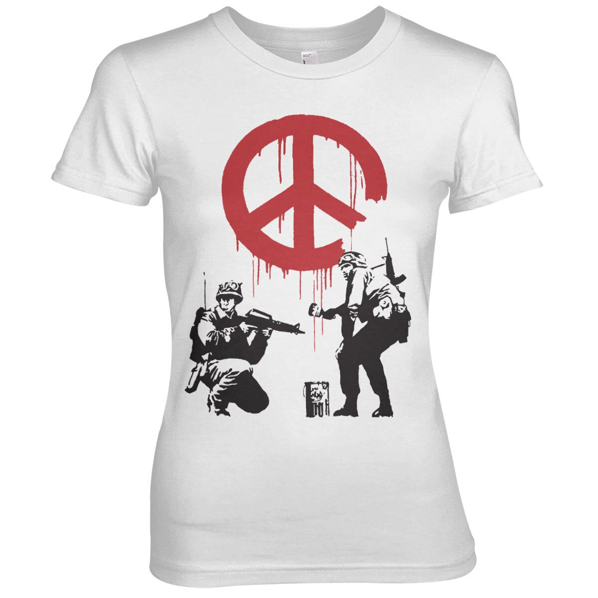 Soldiers Painting CND Sign Girly Tee