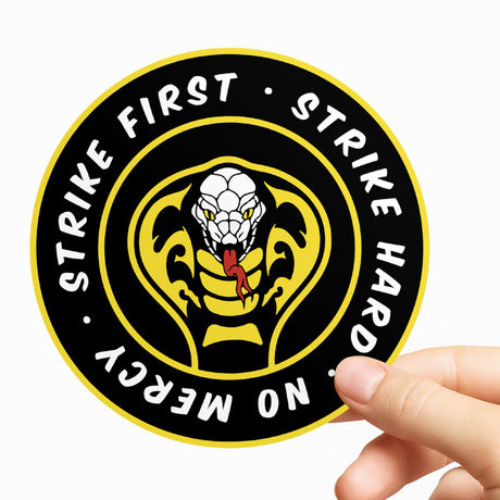 Strike First, Strike Hard, No Mercy Round Sticker