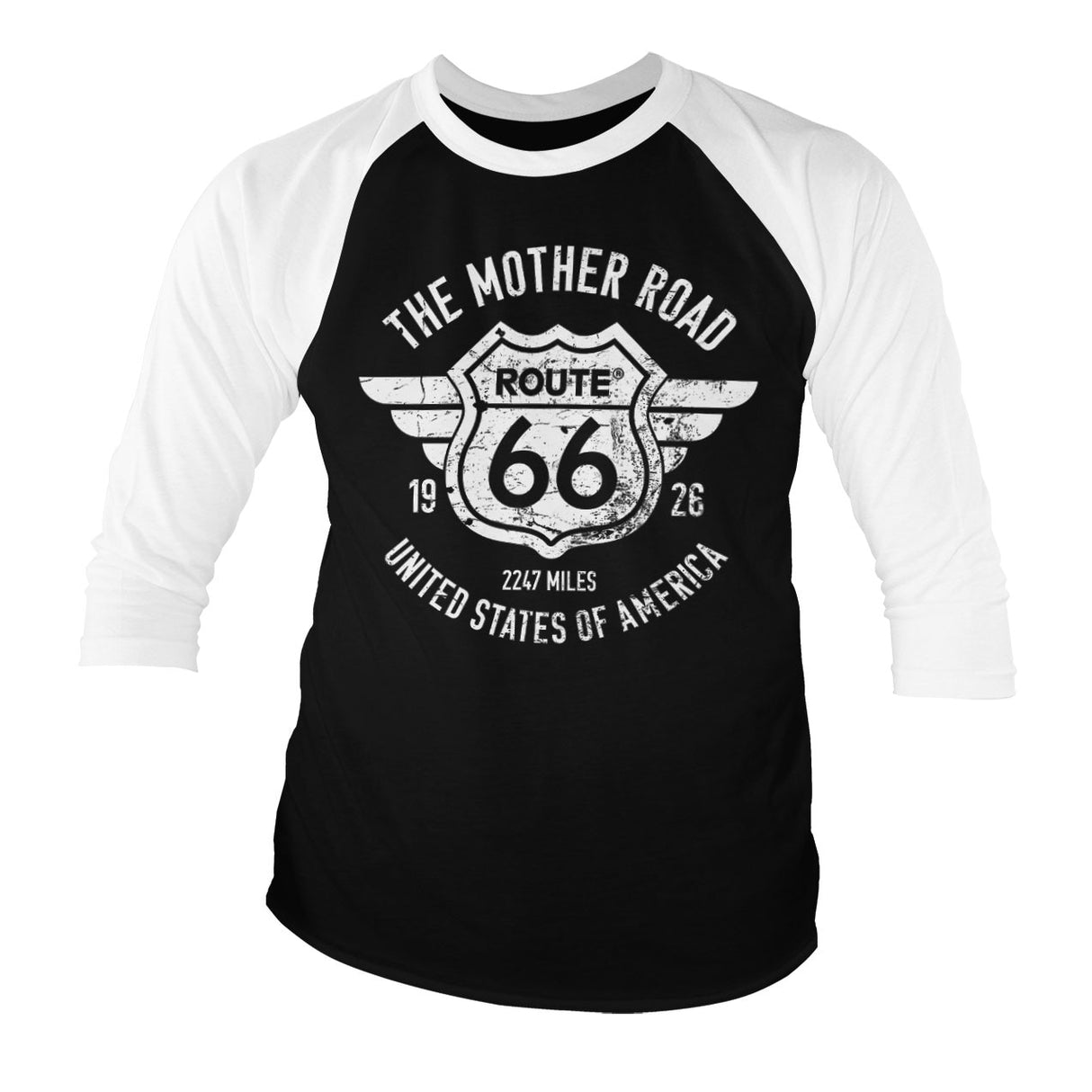 Route 66 - The Mother Road Baseball 3/4 Sleeve Tee